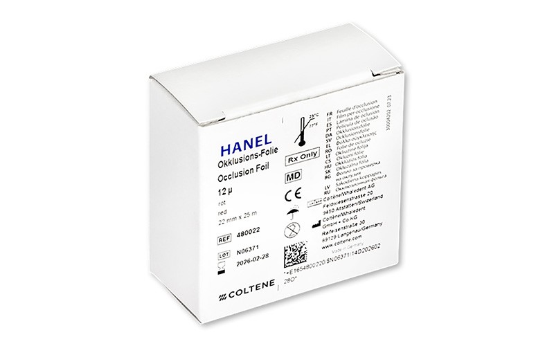 HANEL Occlusion Foil 12μ 1sided red 單面紅咬合箔